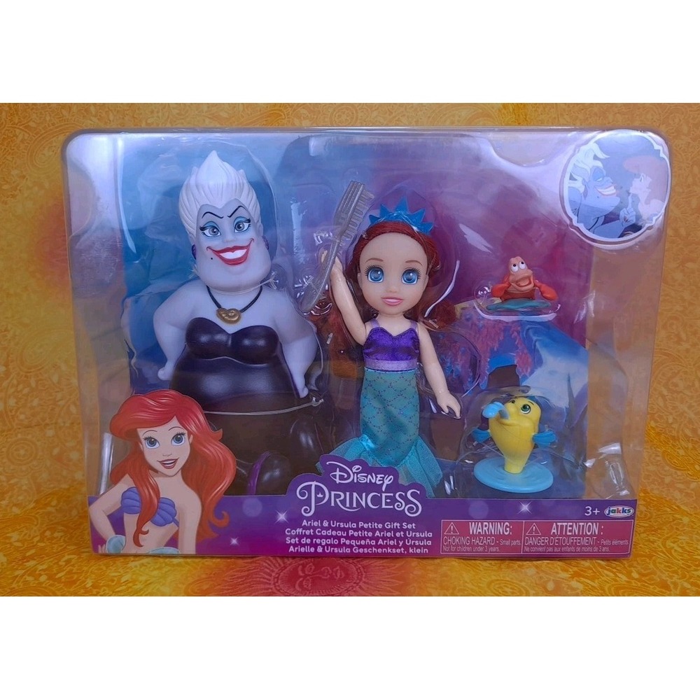 Disney Princess Little Mermaid Ariel & Ursula Petite Gift Set -Jakks Pacific NIB